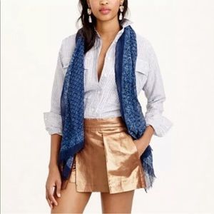New! J.Crew Metallic Crossover Shorts Size 2 Skort